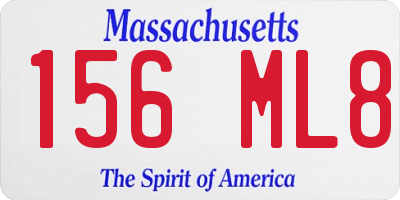 MA license plate 156ML8