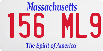 MA license plate 156ML9