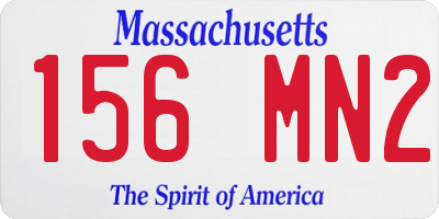 MA license plate 156MN2