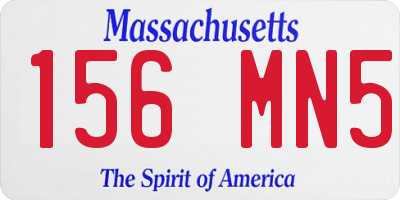 MA license plate 156MN5