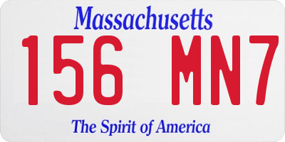 MA license plate 156MN7