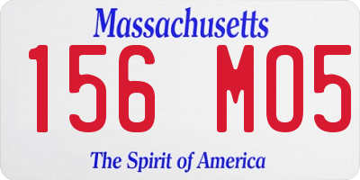 MA license plate 156MO5