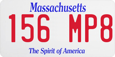 MA license plate 156MP8
