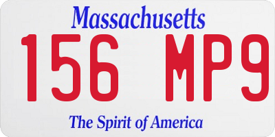 MA license plate 156MP9