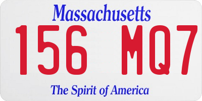 MA license plate 156MQ7