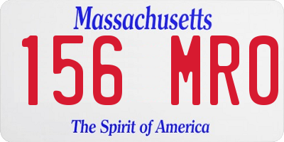 MA license plate 156MR0