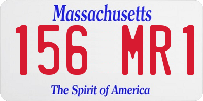 MA license plate 156MR1