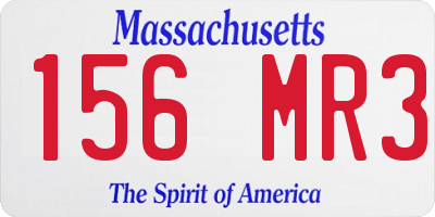 MA license plate 156MR3