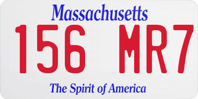 MA license plate 156MR7