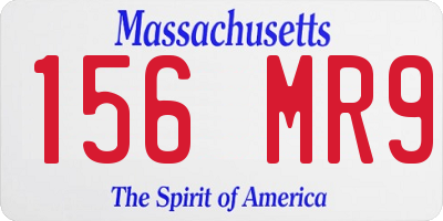 MA license plate 156MR9