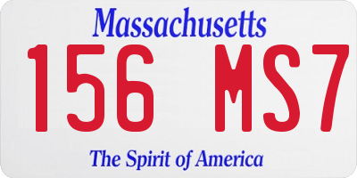 MA license plate 156MS7