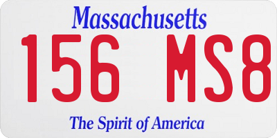 MA license plate 156MS8