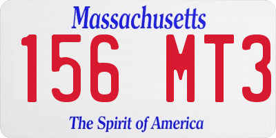 MA license plate 156MT3