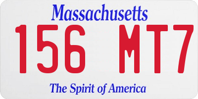 MA license plate 156MT7