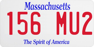 MA license plate 156MU2