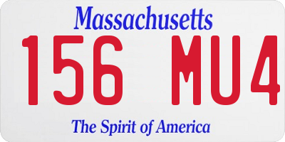 MA license plate 156MU4