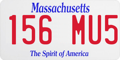 MA license plate 156MU5