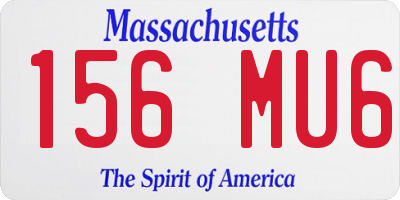 MA license plate 156MU6