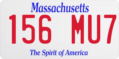 MA license plate 156MU7