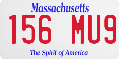 MA license plate 156MU9