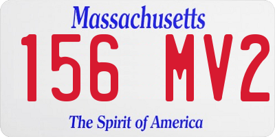 MA license plate 156MV2