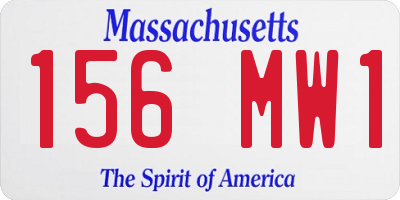 MA license plate 156MW1