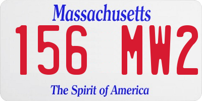 MA license plate 156MW2