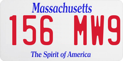 MA license plate 156MW9