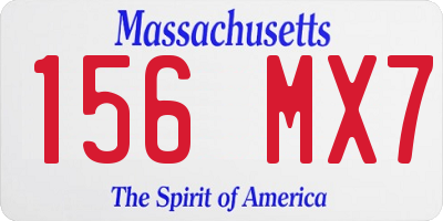 MA license plate 156MX7