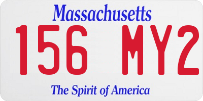 MA license plate 156MY2