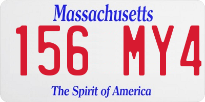 MA license plate 156MY4