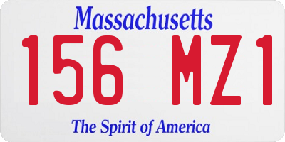 MA license plate 156MZ1