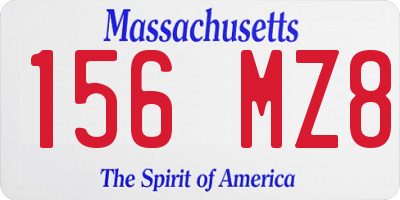 MA license plate 156MZ8