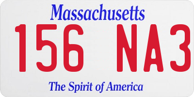 MA license plate 156NA3