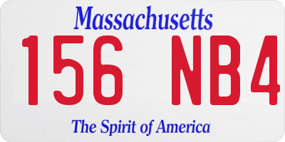 MA license plate 156NB4