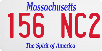 MA license plate 156NC2
