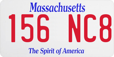 MA license plate 156NC8