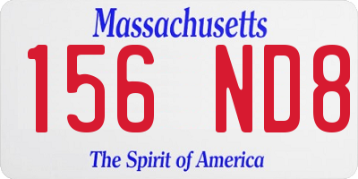 MA license plate 156ND8