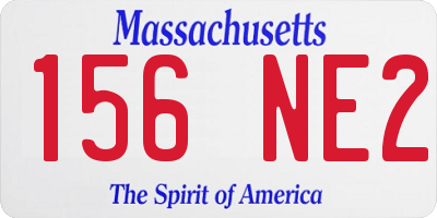 MA license plate 156NE2