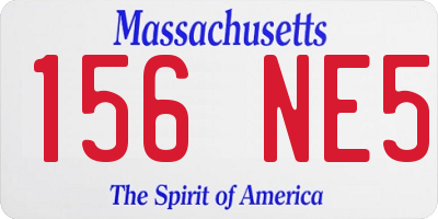 MA license plate 156NE5