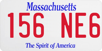 MA license plate 156NE6