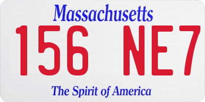 MA license plate 156NE7