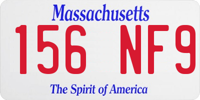 MA license plate 156NF9