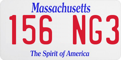 MA license plate 156NG3