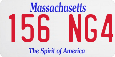 MA license plate 156NG4