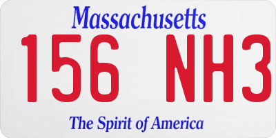 MA license plate 156NH3