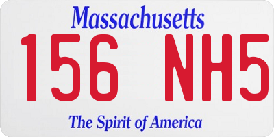MA license plate 156NH5