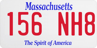MA license plate 156NH8