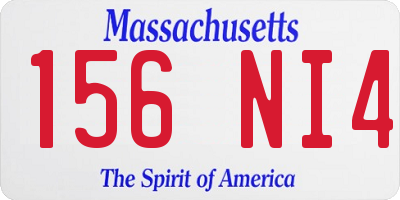 MA license plate 156NI4