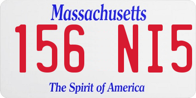 MA license plate 156NI5